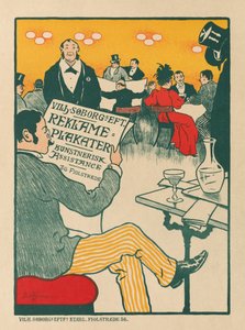Meesters van de Poster: Poster voor Tentoonstelling van Artistieke Posters van Wilhelm Søborg, ca. 1895 door Paul Gustav Fischer