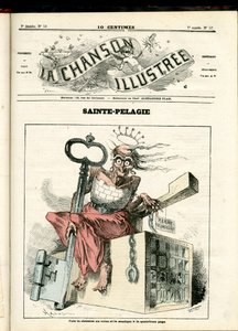 La Chanson illustrée (tijdschrift), nummer 52, Satirisch in Kleuren: Sainte Pelagie - Republikeins, Gevangenissen, Sainte Pelagie - Illustratie door Hadol (1835-1875) door Paul Hadol