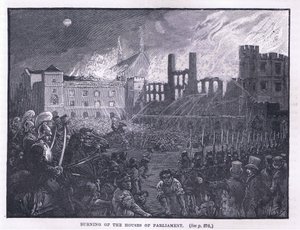 Brand van de Parlementsgebouwen 1834 door Paul Hardy
