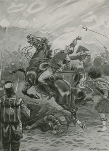 De dood van Sir Edward Pakenham in de Slag bij New Orleans, 1814 door Paul Hardy