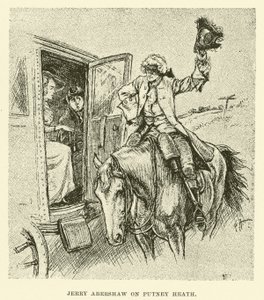 Jerry Abershaw op Putney Heath (gravure) door Paul Hardy