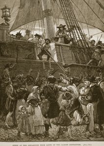 Scène bij het Vertrek uit Leith van de Darien Expeditie, illustratie uit 