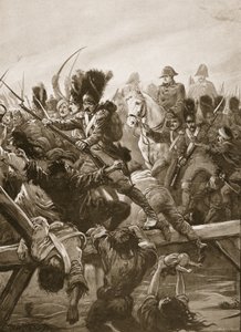 Toen de rest van de Garde een weg vrijmaakte voor de Keizer, was er een stormloop, illustratie uit 