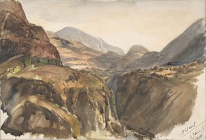 Bergzicht bij Oisans Isère, 1858 door Paul Huet