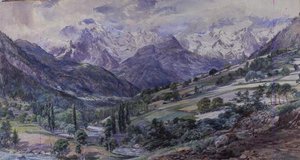 Een Alpenzicht door Paul Jacob Naftel