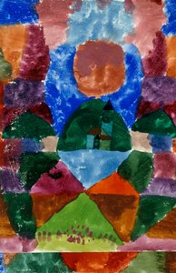 Een samengeperst uitzicht op Tegernsee door Paul Klee
