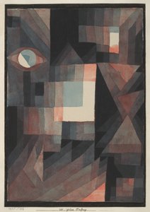Abstract. Rood/Groene Gradiënt met wat cinnaber in verticale vorm door Paul Klee