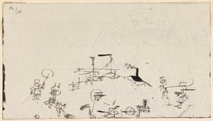 Drukke strand, 1926 door Paul Klee