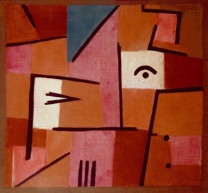 Uitzicht vanuit rood door Paul Klee