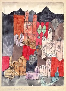 Stad van Kerken door Paul Klee