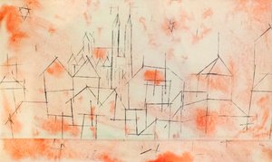 Stad met gotische kathedraal