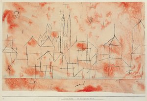 Stad met gotische kathedraal