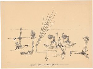 Tekening voor gele haven, 1921-1926 door Paul Klee