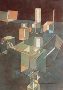 Italiaanse stad door Paul Klee (1879-1940), aquarel op Ingres-papier, 34x23 cm