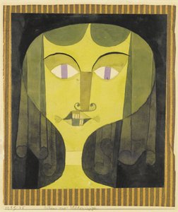 Portret van een vrouw met paarse ogen door Paul Klee