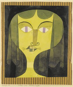 Portret van een vrouw met violette ogen door Paul Klee