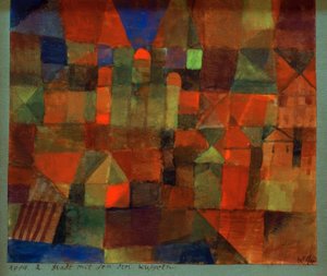 Stad met de drie koepels door Paul Klee
