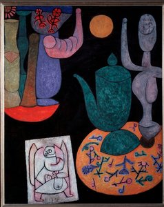 Stilleven op zwarte achtergrond door Paul Klee