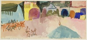 Straatcafé in Tunis door Paul Klee