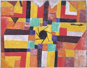 Met de roterende zwarte zon en de pijl, 1919 door Paul Klee