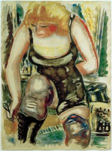 Blonde Dame met Schoenlepel