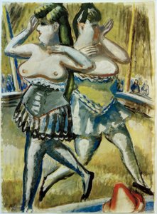 Twee circusdanseressen