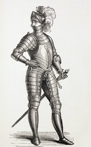 Een ridder in een compleet harnas in de 15e eeuw. door Paul Lacroix