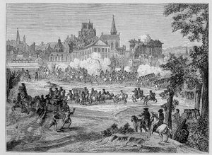 Gevecht van de voorstad Saint-Antoine in Parijs tijdens de Fronde (1652) - in 