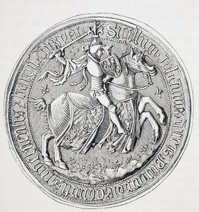 Zegel van Jean Ii, hertog van Bourgondië, graaf van Nevers en baron van Donzy 1371 - 1419. door Paul Lacroix