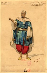 Abayaldos. Kostuumontwerp voor de opera Dom Sébastien, Roi de Portugal, 1843 door Paul Lormier