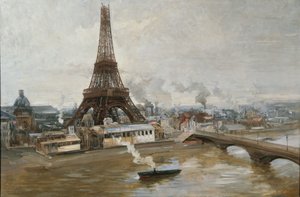 De Eiffeltoren gezien vanaf de Seine, 1889