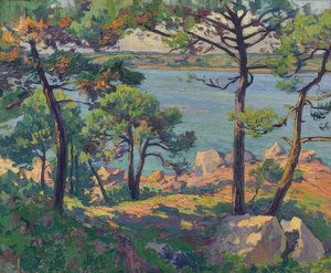 Pijnbomen aan de Trieux-rivier