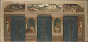 Schets voor het gemeentehuis van Saint-Maur-des-Fossés: Les Vertus opposées aux Vices (Kracht - Gerechtigheid), in 1883 (olieverf op doek)