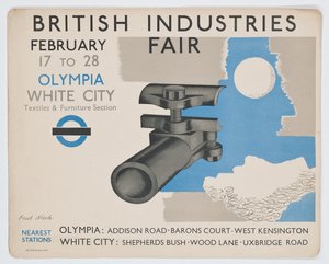 Een Londense Metro-poster die de British Industries Fair adverteert