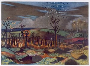Luchtgevecht bij Wytschaete, uit British Artists at the Front, Continuation of The Western Front, Part Three, Paul Nash door Paul Nash