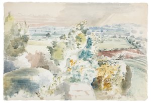 Landschap richting Bredon door Paul Nash