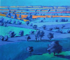 Blauw schilderij (detail)