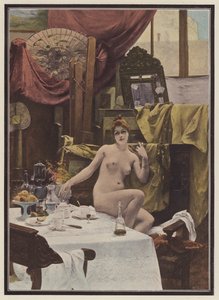 Vrouw in een kunstenaarsatelier
