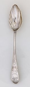 Gefluteerde theelepel, circa 1785