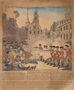 Het Bloedbad in King-Street Boston op 5 maart 1770 door een Partij van het 29e Regiment door Paul Revere