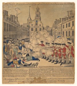 Het bloedbad gepleegd in King Street Boston op 5 maart 1770