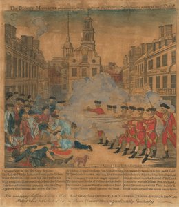 Het Bloedbad van Boston door Paul Revere, after Henry Pelham