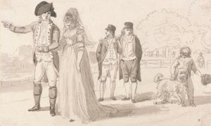 Een familie in Hyde Park door Paul Sandby