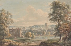 Ipswich vanaf de gronden van Christchurch Mansion door Paul Sandby