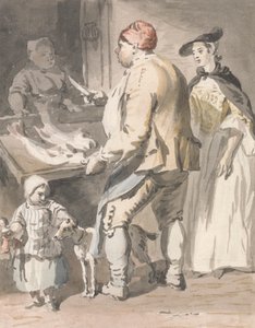 Londense Kreten: Een Visverkoper door Paul Sandby