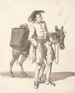 Londense kreten: Jongen met een ezel door Paul Sandby
