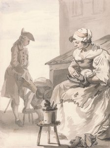 Londense Kreten: Schoenpoetser door Paul Sandby