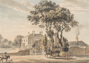 Noordoostelijk Uitzicht op het Huis van Sir John Elvil op Englefield Green bij Egham in Surrey door Paul Sandby