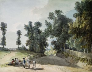 Op weg naar Tonbridge: Reizigers rusten aan de kant van de weg door Paul Sandby