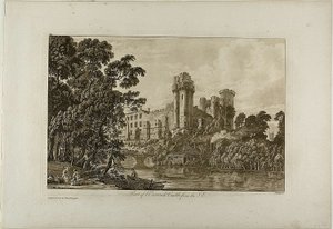 Deel van Warwick Castle vanuit het zuidoosten, plaat 4 door Paul Sandby
